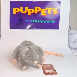 Vintage Folktails Folkmanis 11" Plush Rat Puppet